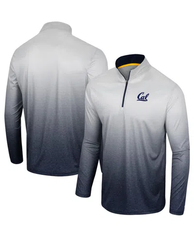 Colosseum Men's  White, Navy Cal Bears Laws Of Physics Quarter-zip Windshirt In White,navy