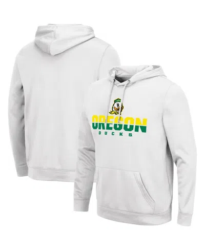 Colosseum Men's  White Oregon Ducks Lantern Pullover Hoodie