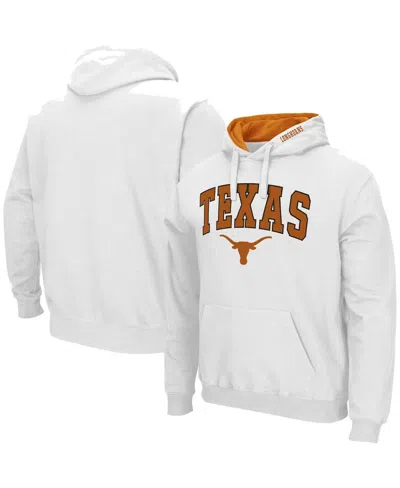 Colosseum Men's  White Texas Longhorns Arch & Team Logo 3.0 Pullover Hoodie