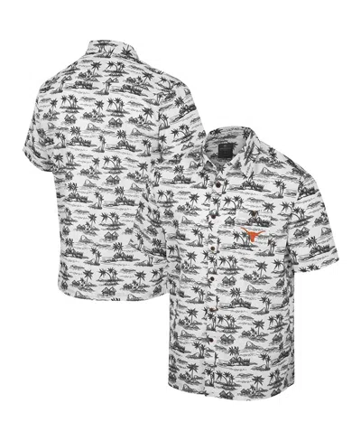 Colosseum Men's  White Texas Longhorns Spontaneous Is Romantic Camp Button-up Shirt