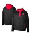 Colosseum Men's  Wisconsin Badgers Luge 3.0 Quarter-zip Hoodie In Black