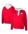 Colosseum Men's Wisconsin Badgers Half-zip Hoodie In Red
