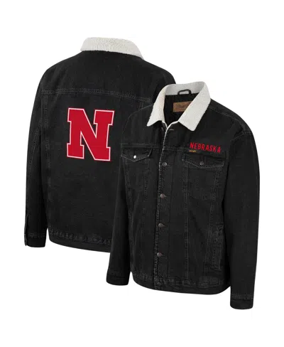 Colosseum Men's  X Wrangler Charcoal Nebraska Huskers Western Button-up Denim Jacket