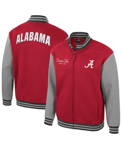 Colosseum Men's Crimson Alabama Crimson Tide Ambi-turner Full-zip Varsity Jacket In Red