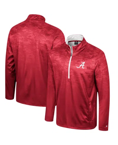 Colosseum Men's Crimson Alabama Crimson Tide The Machine Half-zip Jacket In Red