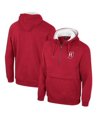 Colosseum Men's Crimson Harvard Crimson Team Half-zip Pullover Hoodie