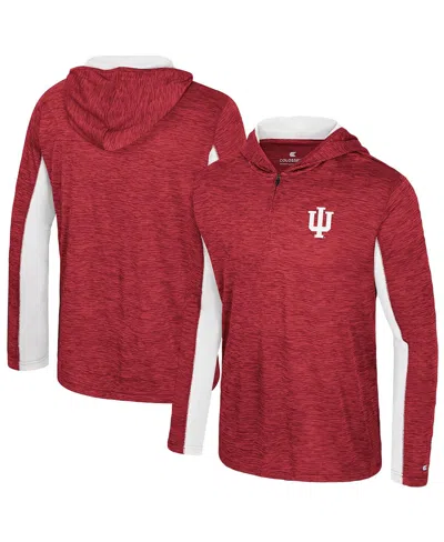 Colosseum Men's Crimson Indiana Hoosiers Always Sunny Quarter-zip Hoodie In Red