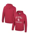 Colosseum Men's Crimson Oklahoma Sooners Big Tall Cap E-tan Pullover Hoodie In Crimson