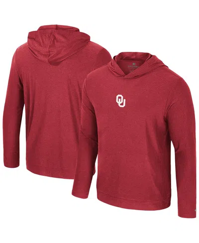 Colosseum Men's Crimson Oklahoma Sooners Long Sleeve Hoodie T-shirt In Red