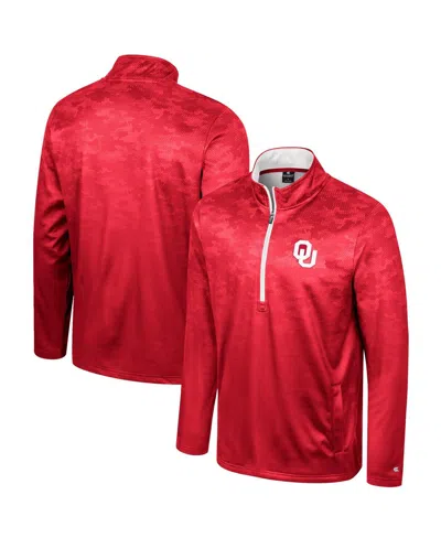 Colosseum Men's Crimson Oklahoma Sooners The Machine Half-zip Jacket