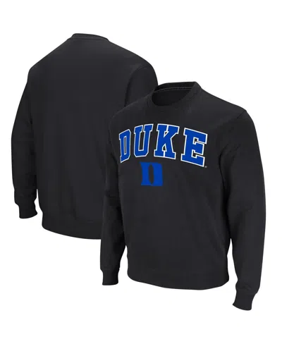 Colosseum Men's Duke Blue Devils Arch & Logo Pullover Sweatshirt In Black