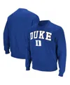 Colosseum Men's Duke Blue Devils Arch & Logo Pullover Sweatshirt In Royal