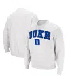 Colosseum Men's Duke Blue Devils Arch & Logo Pullover Sweatshirt In White