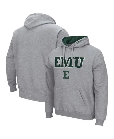 Colosseum Men's Eastern Michigan Eagles Arch And Logo Pullover Hoodie In Heathered Gray