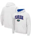 Colosseum Men's White Florida Gators Arch Logo 3.0 Pullover Hoodie In White