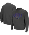 Colosseum Men's Florida Gators Arch Logo Crew Neck Sweatshirt In Charcoal