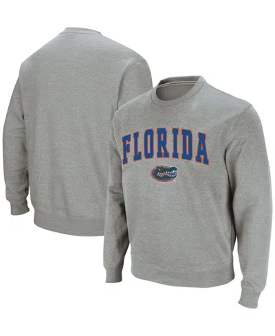 Colosseum Men's Heathered Gray Florida Gators Arch Logo Crew Neck Sweatshirt
