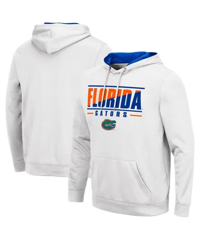 Colosseum Men's White Florida Gators Slash Stack 2.0 Pullover Hoodie