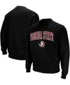 Colosseum Men's Florida State Seminoles Arch & Logo Tackle Twill Pullover Sweatshirt In Black