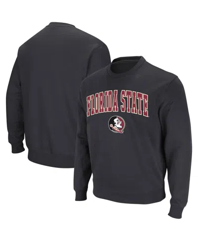 Colosseum Men's Florida State Seminoles Arch & Logo Tackle Twill Pullover Sweatshirt In Charcoal