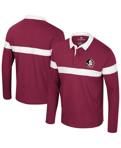 Colosseum Men's Garnet Florida State Seminoles Too Cool For School Long Sleeve Polo Shirt