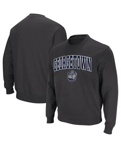 Colosseum Men's Georgetown Hoyas Arch And Logo Crew Neck Sweatshirt In Charcoal
