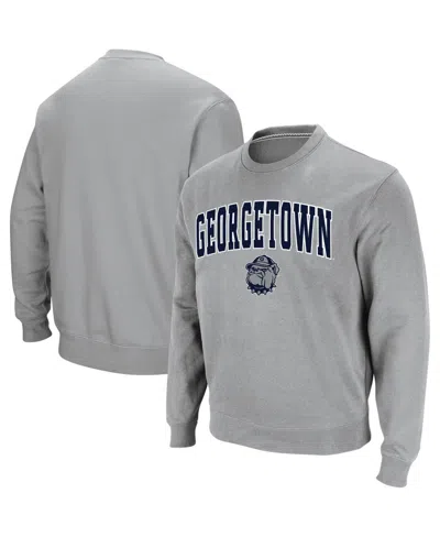 Colosseum Men's Georgetown Hoyas Arch And Logo Crew Neck Sweatshirt In Gray