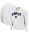 Colosseum Men's White Georgetown Hoyas Arch Logo Tackle Twill Pullover Sweatshirt In White