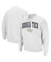 Colosseum Men's White Georgia Tech Yellow Jackets Arch Logo Tackle Twill Pullover Sweatshirt In White