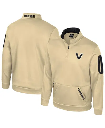 Colosseum Men's Gold Vanderbilt Commodores Mainframe Quarter-zip Fleece Jacket In Neutral