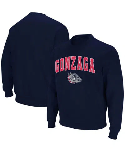 Colosseum Men's Gonzaga Bulldogs Arch & Logo Tackle Twill Pullover Sweatshirt In Navy