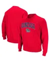 Colosseum Men's Oregon State Beavers Arch & Logo Tackle Twill Pullover Sweatshirt In Red