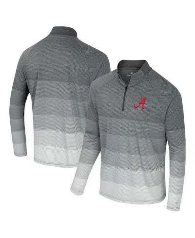 Colosseum Men's Gray Alabama Crimson Tide Ai Striped Mesh Quarter-zip Raglan Windshirt