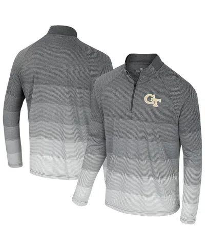 Colosseum Men's Gray Georgia Tech Yellow Jackets Ai Striped Mesh Quarter-zip Raglan Windshirt Jacket