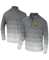 Colosseum Men's Gray Iowa Hawkeyes Ai Striped Mesh Quarter-zip Raglan Windshirt In Gray