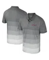 Colosseum Men's Gray Lsu Tigers Striped Mesh Polo Shirt