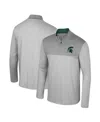 Colosseum Men's Gray Michigan State Spartans Tuck Quarter-zip Top