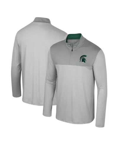 Colosseum Men's Gray Michigan State Spartans Tuck Quarter-zip Top