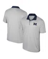 Colosseum Men's Gray Michigan Wolverines Big Tall Tuck Striped Polo In Gray