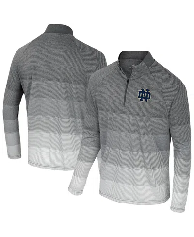 Colosseum Men's Gray Notre Dame Fighting Irish Ai Striped Mesh Quarter-zip Raglan Windshirt Jacket