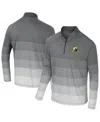 Colosseum Men's Gray Oregon Ducks Ai Striped Mesh Quarter-zip Raglan Windshirt Jacket In Gray