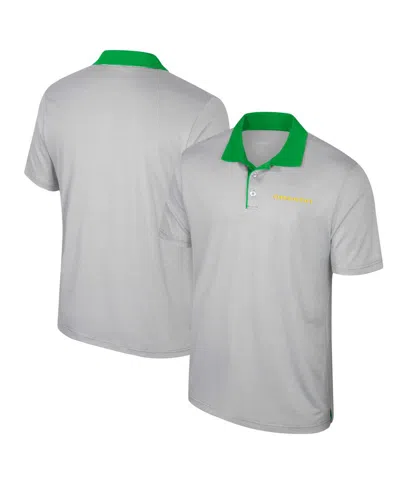 Colosseum Men's Gray Oregon Ducks Big Tall Tuck Striped Polo