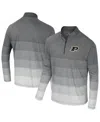 Colosseum Men's Gray Purdue Boilermakers Ai Striped Mesh Quarter-zip Raglan Windshirt Jacket In Gray