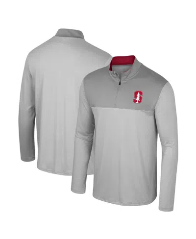 Colosseum Men's Gray Stanford Cardinal Tuck Quarter-zip Top