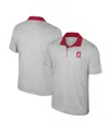 Colosseum Gray Stanford Cardinal Tuck Striped Polo In Grey