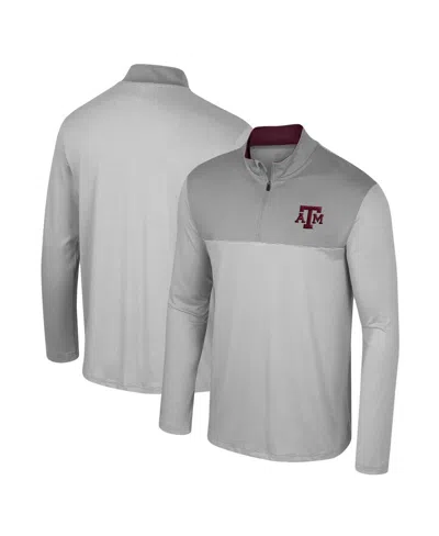 Colosseum Men's Gray Texas A M Aggies Tuck Quarter-zip Top
