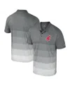 Colosseum Men's Gray Washington State Cougars Striped Mesh Polo Shirt In Gray