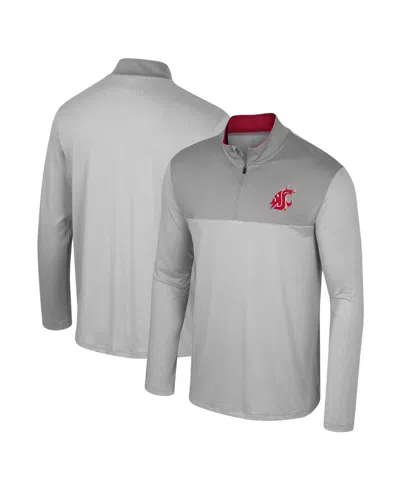 Colosseum Men's Gray Washington State Cougars Tuck Quarter-zip Top