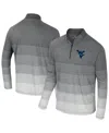 Colosseum Men's Gray West Virginia Mountaineers Ai Striped Mesh Quarter-zip Raglan Windshirt In Gray