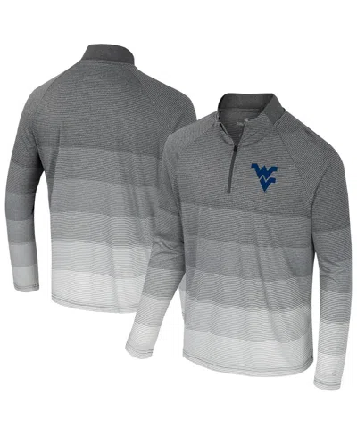 Colosseum Men's Gray West Virginia Mountaineers Ai Striped Mesh Quarter-zip Raglan Windshirt